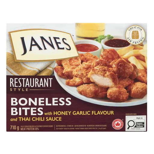 Frozen Boneless Chicken Bites Honey Garlic & Thai 710 g