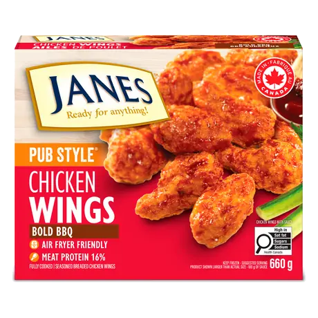 Frozen Chicken Wings Pub Style Fully Cooked With Smokey Hickory BBQ 660 g