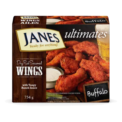Frozen Fully Cooked Chicken Wings Buffalo 754 g