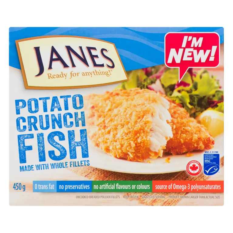 Frozen Pollock Fillets Potato Crunch 450 g