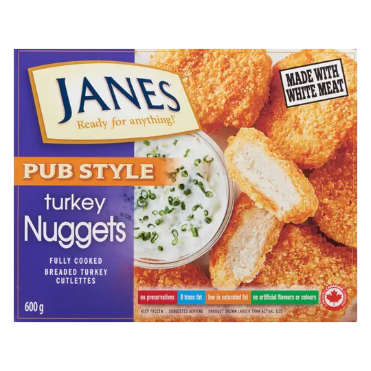 Frozen Turkey Nuggets Fully Cooked Breaded Cutlettes 600 g