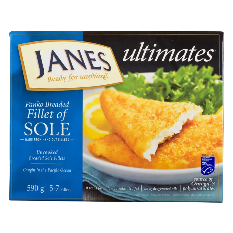 Frozen Fillet Of Sole Panko Breaded 590 g