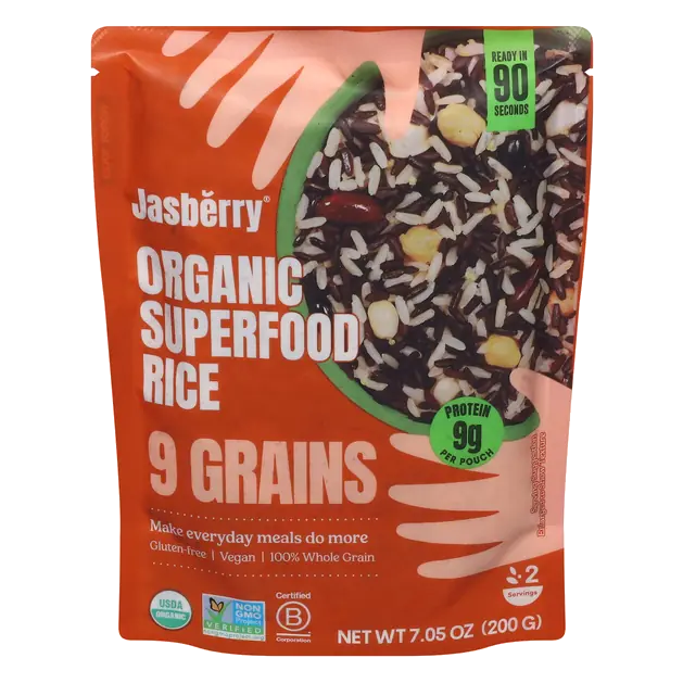 90 Second Microwave Organic 9 Grains Superfood Rice Mix