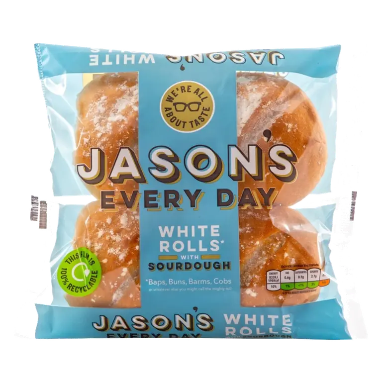 Every Day White Bread Rolls with Sourdough 4 Pack