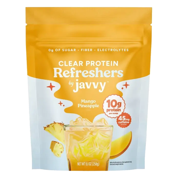 Javvy Mango Pineapple Clear Protein Refreshers, 9.1oz: Caffeinated