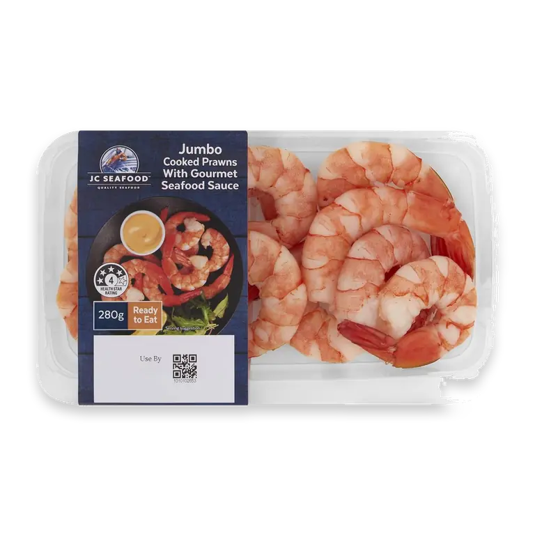 Jumbo Cooked Prawns With Gourmet Seafood Sauce