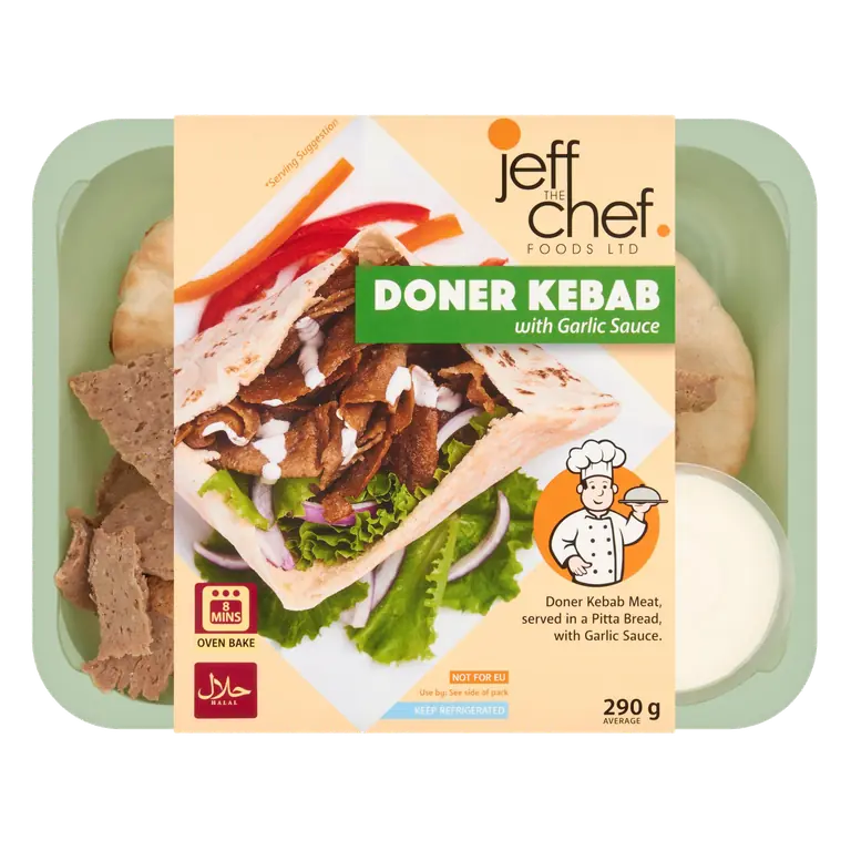 Jeff the Chef Foods Ltd Doner Kebab with Garlic Sauce 290g