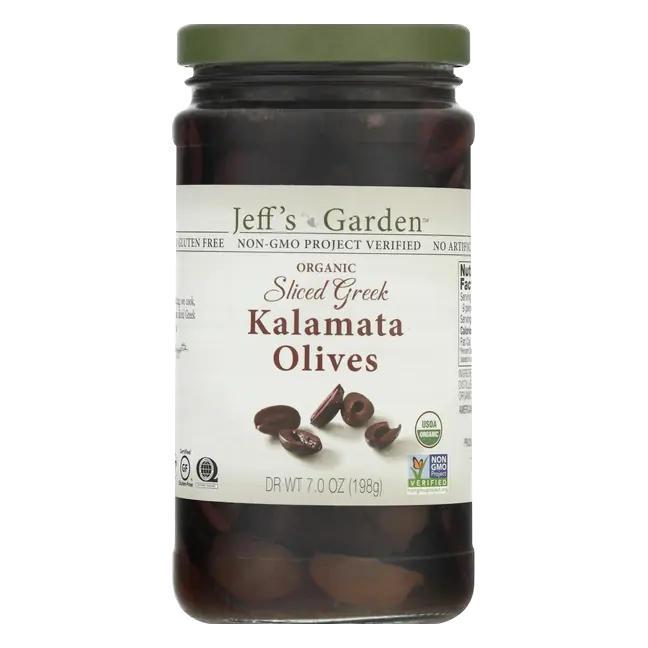 Jeff's Garden Sliced Greek Organic Kalamata Olives 7 oz