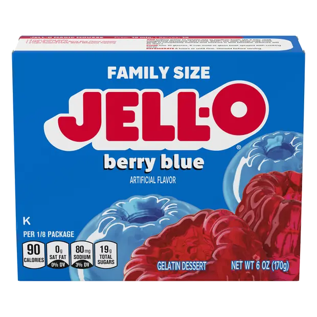 Berry Blue Flavored Gelatin Dessert Mix