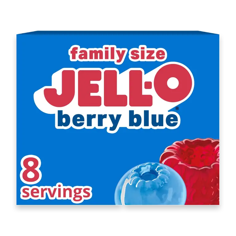 Berry Blue Gelatin Dessert Mix, Family Size, Box