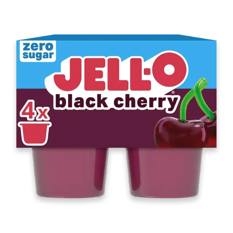 Black Cherry Sugar Free Jello Cups Gelatin Snack