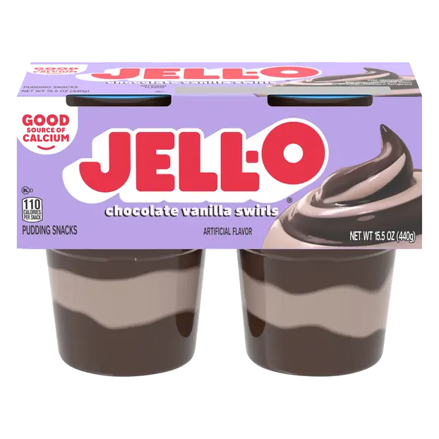 Chocolate Vanilla Swirls Pudding Snack Cups - 4 ct