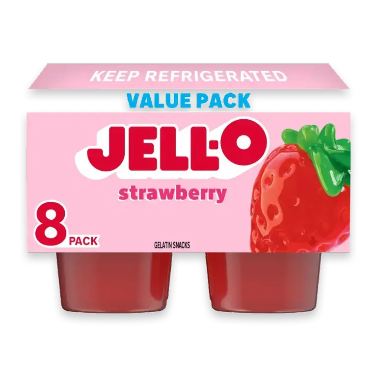 Original Strawberry Jello Cups Gelatin Snack Value Pack