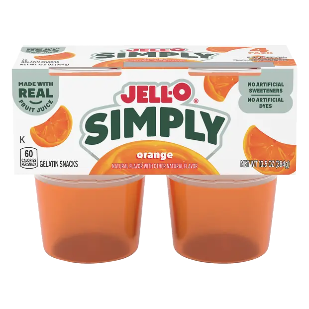 Simply Orange Gelatin Snack Cups - 4 ct