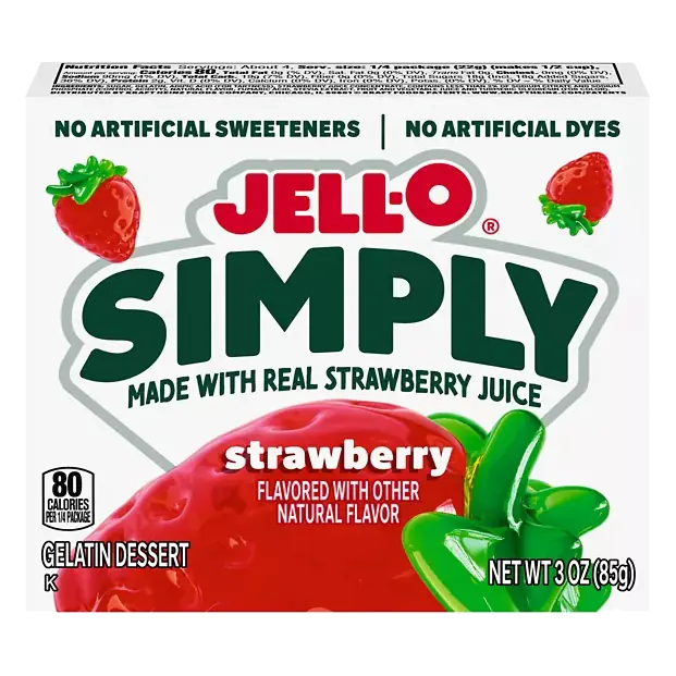 Simply Strawberry Gelatin Dessert