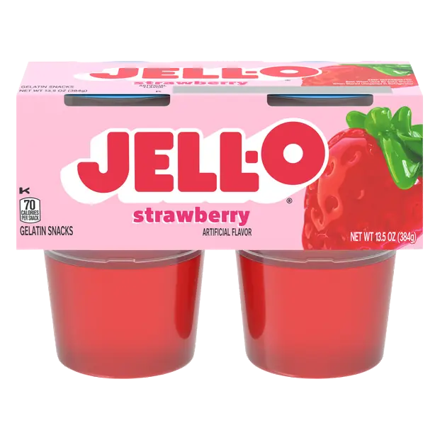 Strawberry Gelatin Snack Cups - 4 ct