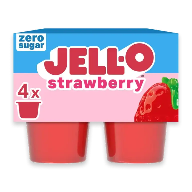 Strawberry Sugar Free Jello Cups Gelatin Snack