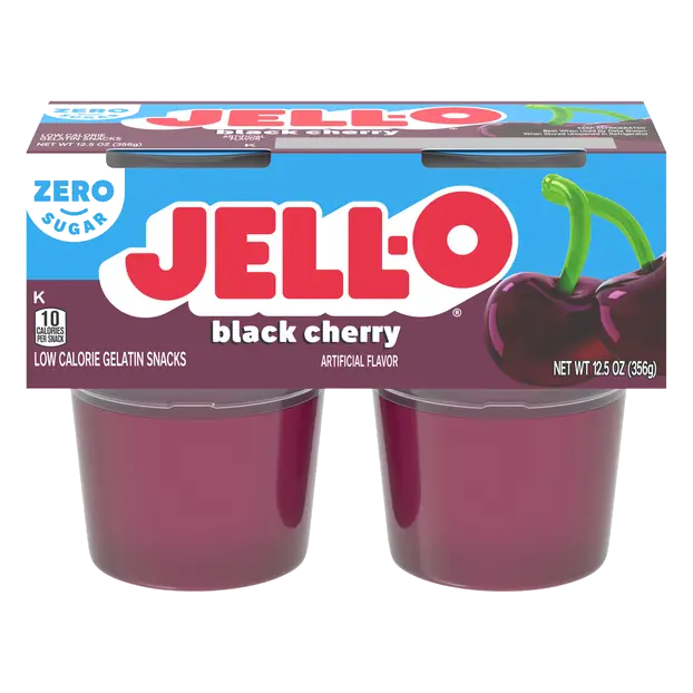 Zero Sugar Black Cherry Gelatin Snack Cups - 4 ct