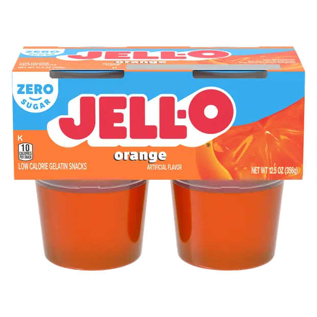 Zero Sugar Orange Gelatin Snack Cups - 4 ct
