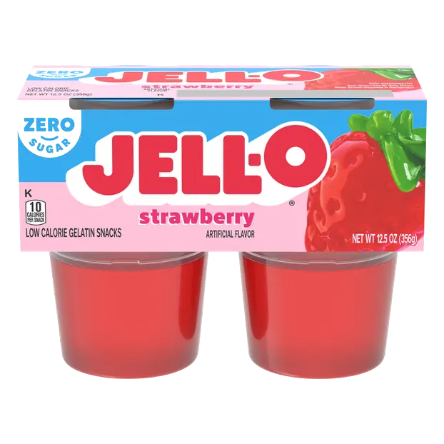 Zero Sugar Strawberry Gelatin Snack Cups - 4 ct