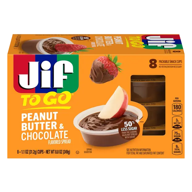 To Go Peanut Butter & Chocolate Flavored Spread Snack Cups - 8 ct