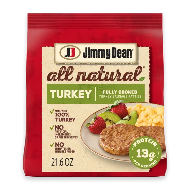 All Natural Fully Cooked Turkey Sausage Patties