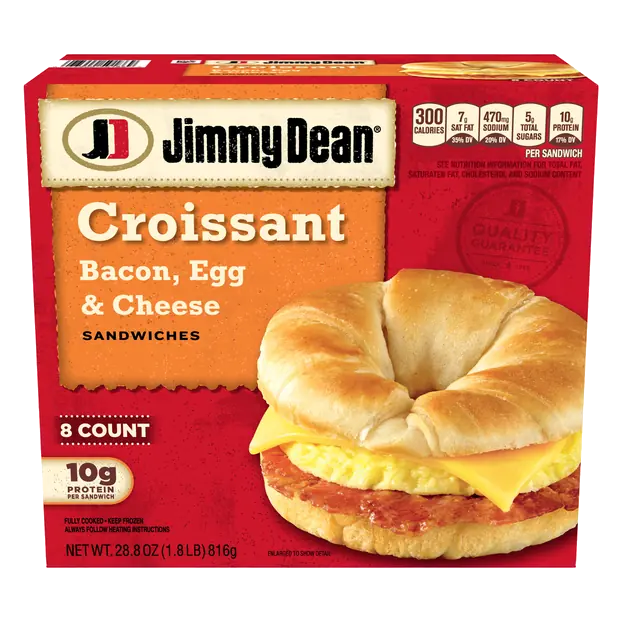 Bacon Egg & Cheese Croissant Sandwiches - 8 ct Frozen