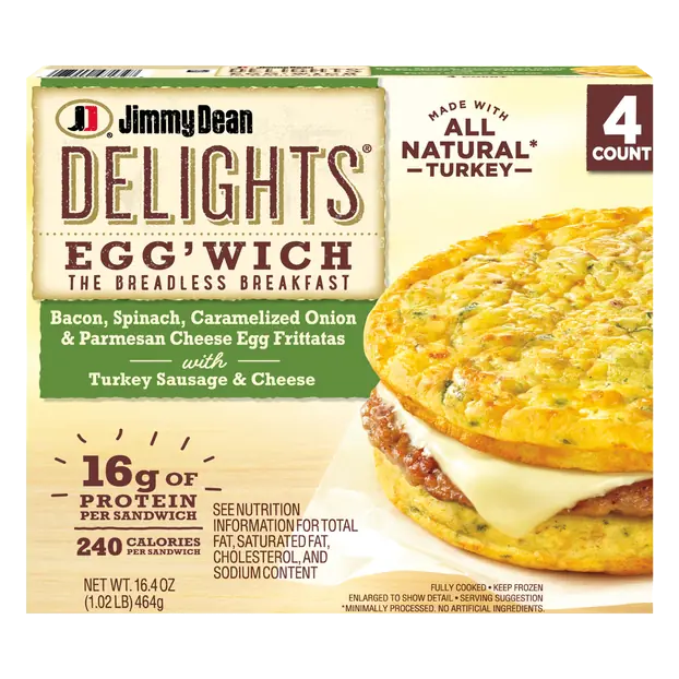 Delights Egg'wich Turkey Sausage & Cheese Frittatas - 4 ct