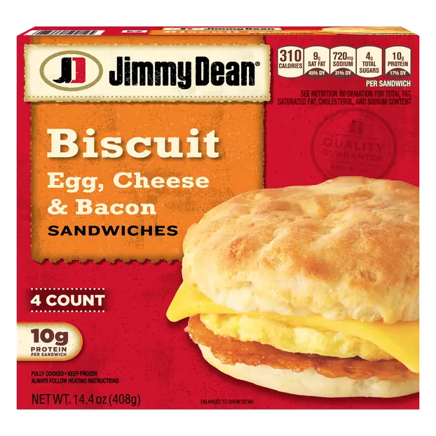 Egg Cheese & Bacon Biscuit Sandwiches - 4 ct