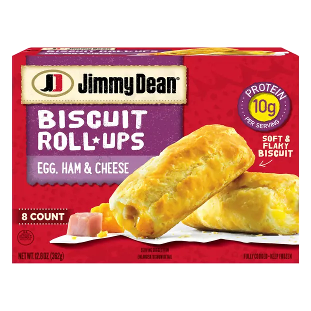 Egg Ham & Cheese Biscuit Roll Ups - 8 ct Frozen