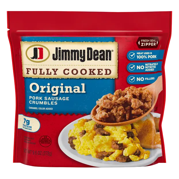 Fully Cooked Original Pork Breakfast Sausage Crumbles