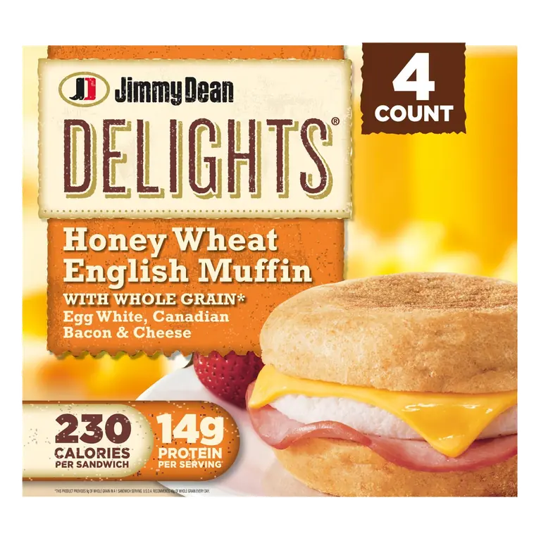 Honey Wheat English Muffin Canadian Bacon, Egg White & Cheese Sandwiches
