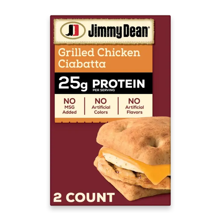 Protein Breakfast Grilled Chicken Egg Cheese Ciabatta Frozen Sandwiches Fully Cooked