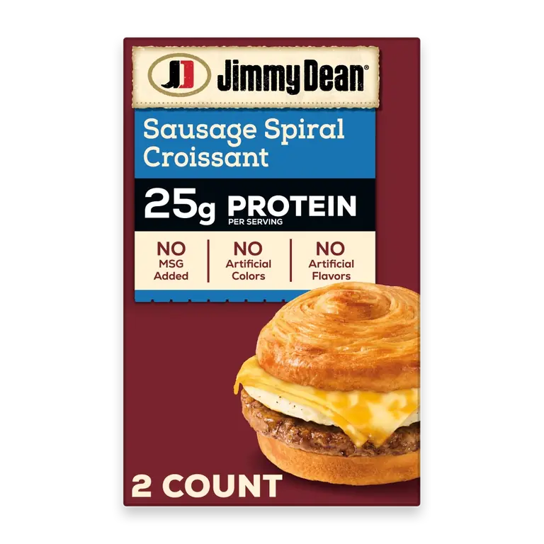 Protein Breakfast Sausage Egg Cheese Croissant Fully Cooked Frozen Sandwiches