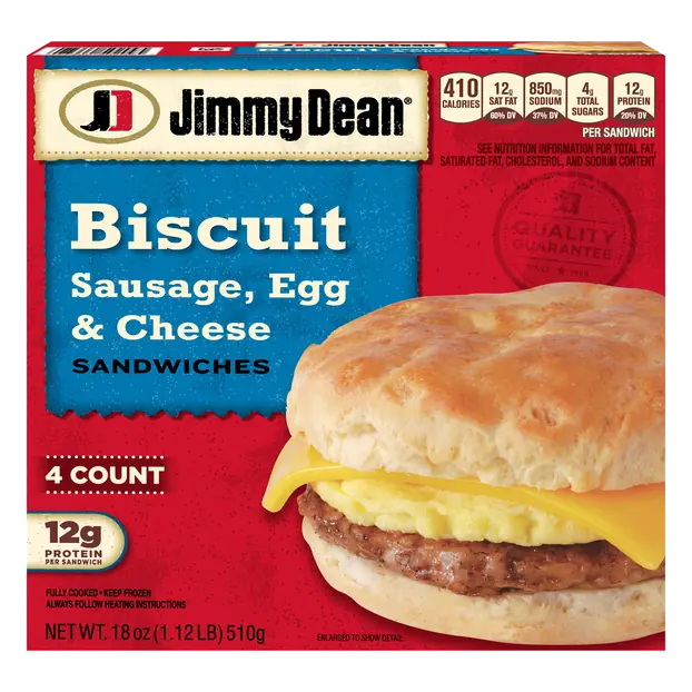 Sausage Egg & Cheese Biscuit Sandwiches - 4 ct