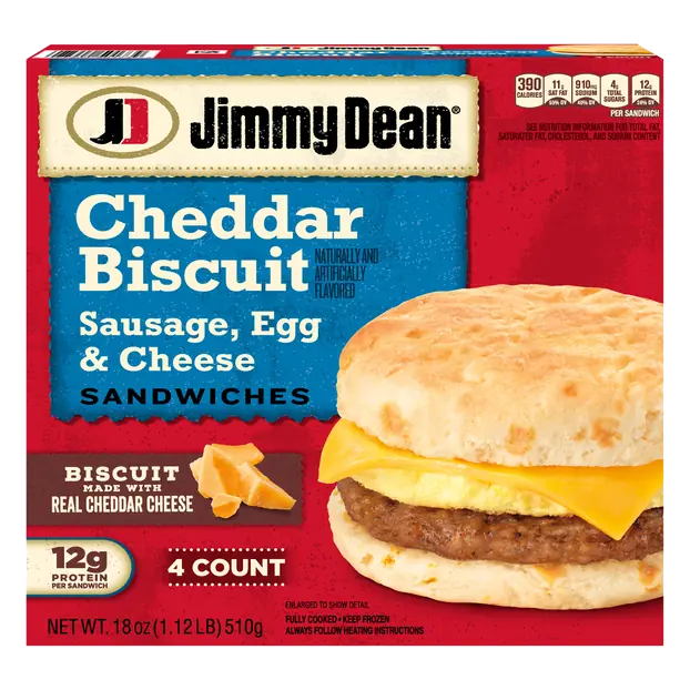 Sausage Egg & Cheese Cheddar Biscuit Sandwiches - 4 ct