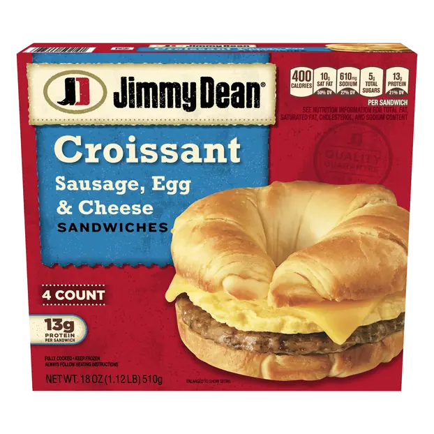 Sausage Egg & Cheese Croissant Sandwiches - 4 ct