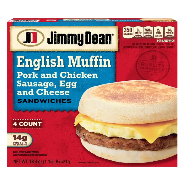 Sausage Egg & Cheese English Muffin Sandwiches - 4 ct