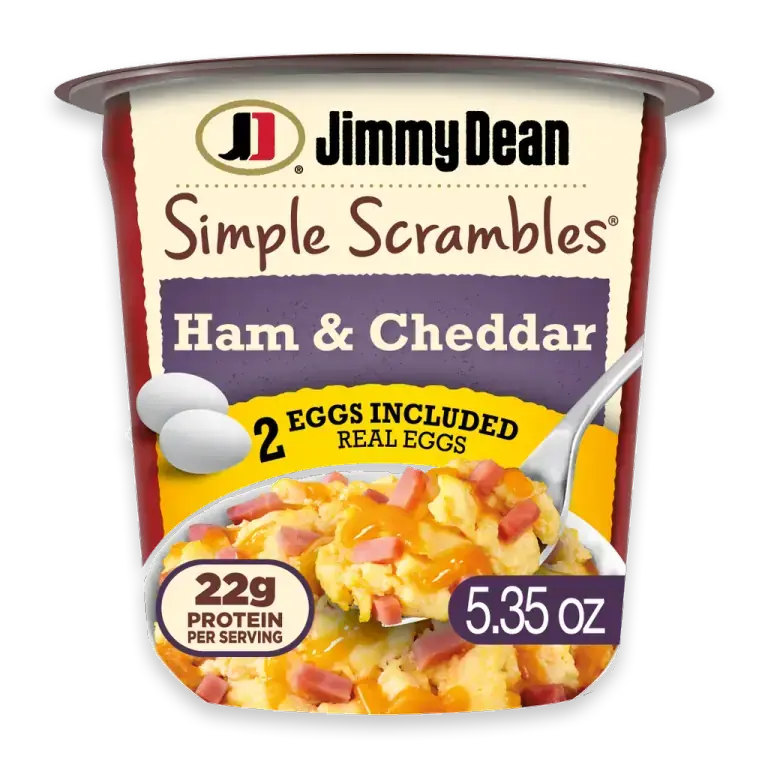 Simple Scrambles Ham and Cheddar Cheese