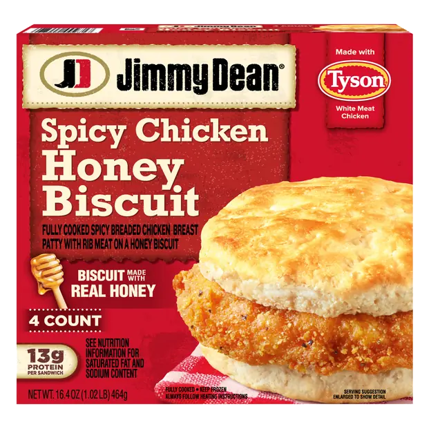 Spicy Crispy Chicken Honey Biscuit Sandwich - 4 ct