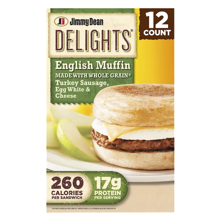 Turkey Sausage, Egg White & Cheese English Muffin Sandwiches