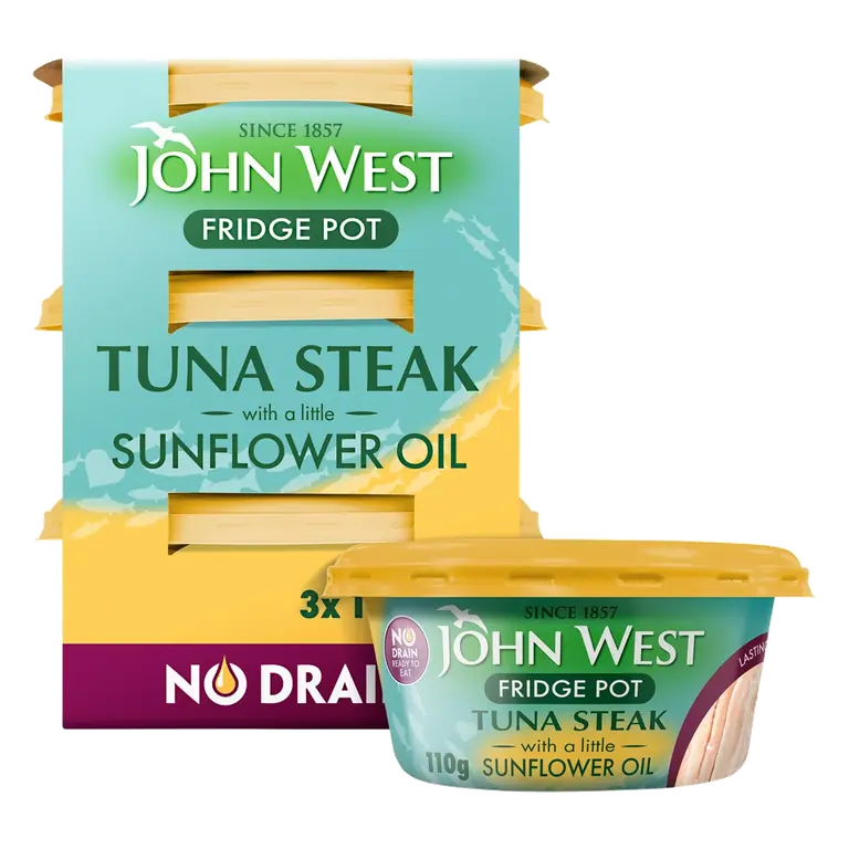 No Drain Fridge Pot Tuna Steak In Sunflower Oil (3x110g)