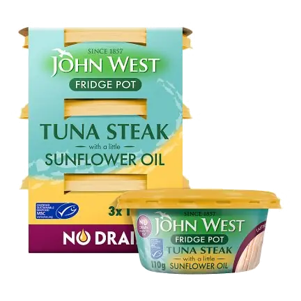 No Drain Fridge Pot Tuna Steak with a Little Sunflower Oil MSC 3x110g