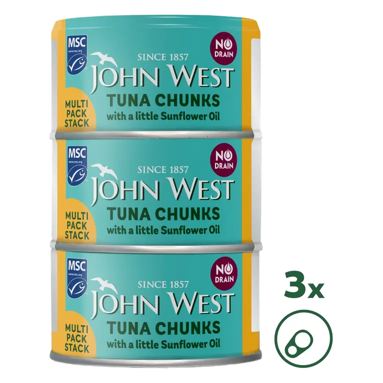 No Drain Tuna Chunks with a Little Sunflower Oil MSC 3x100g