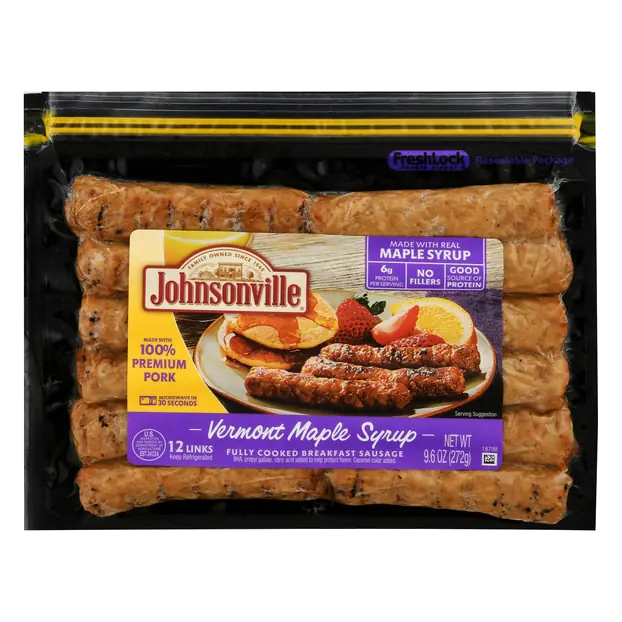Fully Cooked Maple Syrup Pork Breakfast Sausage Links - 12 ct