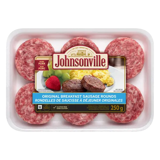 Gluten-Free Frozen Round Breakfast Sausage Original 250 g