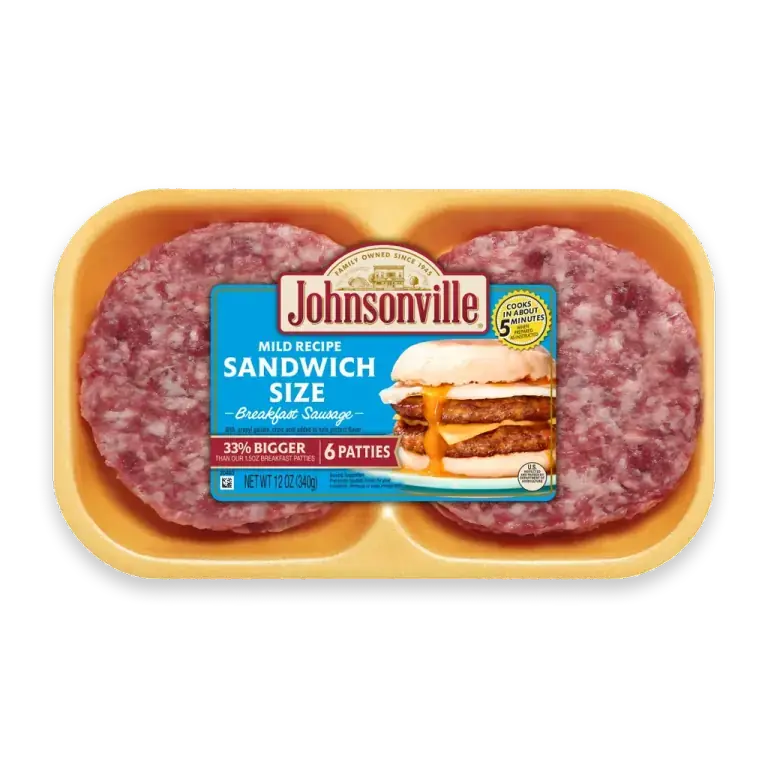 Mild Sandwich Size Breakfast Pork Sausage Patties 12 oz