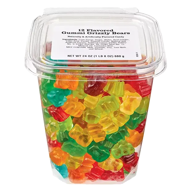 12 Flavored Gummi Grizzly Bear Tub