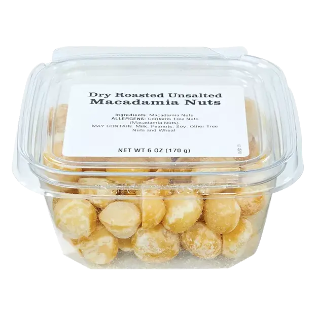Dry Roasted Unsalted Macadamia Nuts Tub