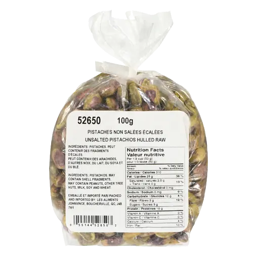 Pistachio Hulled Raw Unsalted 100 g